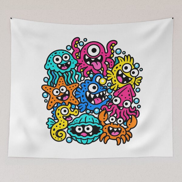 Item preview, Colorful Undersea Weird Creature Monster Collection designed and sold by Thai Vibe Studio.