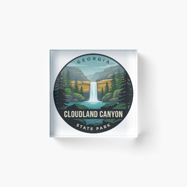 Item preview, Cloudland Canyon State Park Georgia Retro Canyon Vintage Badge Sticker designed and sold by DetourDgn.