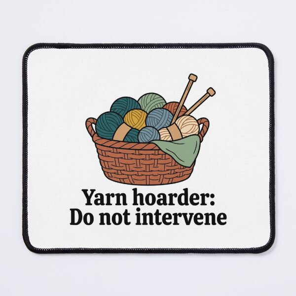 Item preview, Yarn Hoarder Do Not Intervene Funny Knitting Basket Crochet Lover Humor designed and sold by raedattia.
