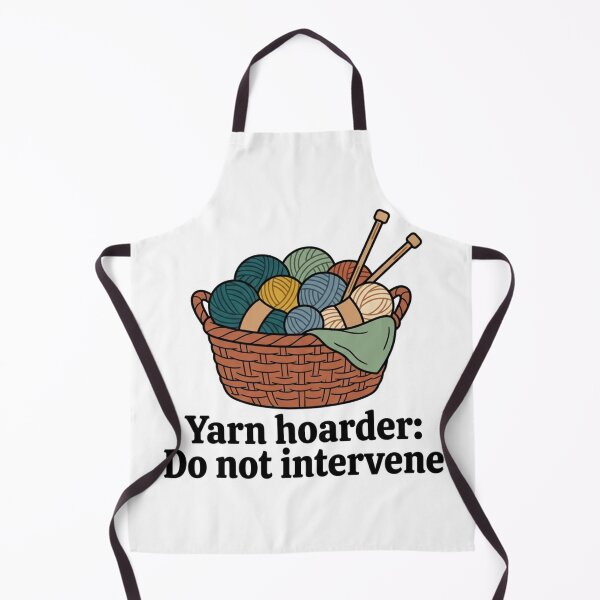 Item preview, Yarn Hoarder Do Not Intervene Funny Knitting Basket Crochet Lover Humor designed and sold by raedattia.