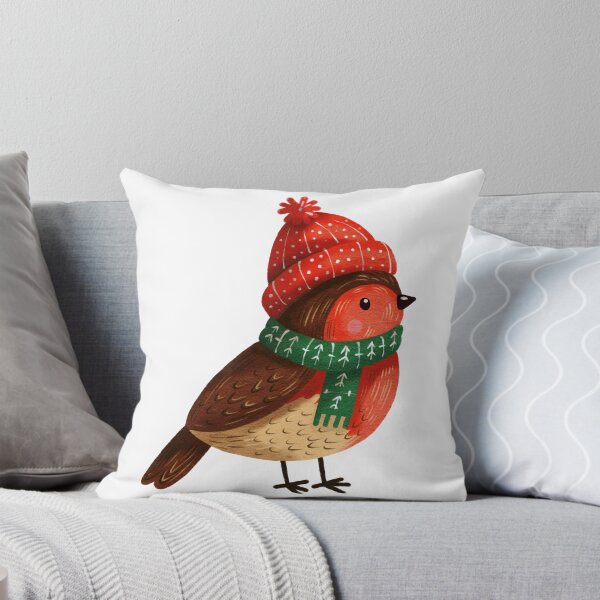 Item preview, Bird wearing a red hat and green scarf standing on a white background designed and sold by Ms. Iryna.