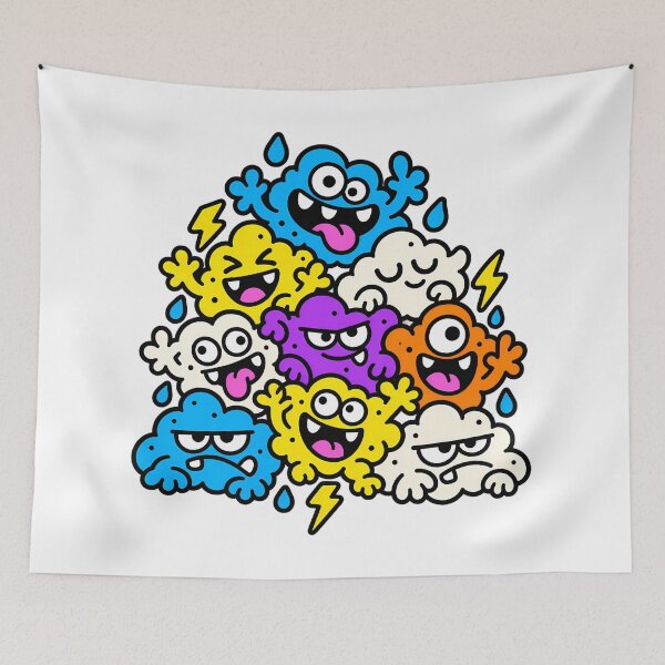 Item preview, Cute Cloud Creatures Funny Weather Monster Crew designed and sold by Thai Vibe Studio.