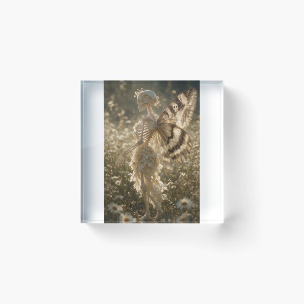 Item preview, Skeletal Fairy with Moth Wings, Gothic Floral Fantasy Art, Dark Cottagecore Print - Halloween designed and sold by QuietCanvasArtworks.