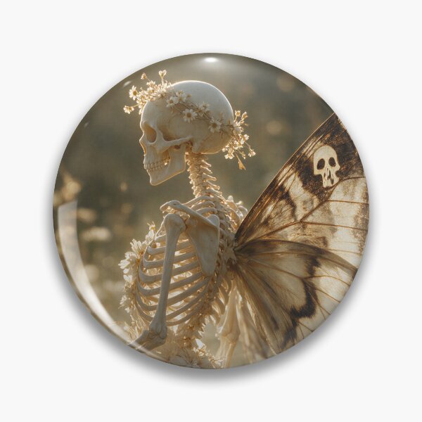 Item preview, Skeletal Fairy with Moth Wings, Gothic Floral Fantasy Art, Dark Cottagecore Print - Halloween designed and sold by QuietCanvasArtworks.