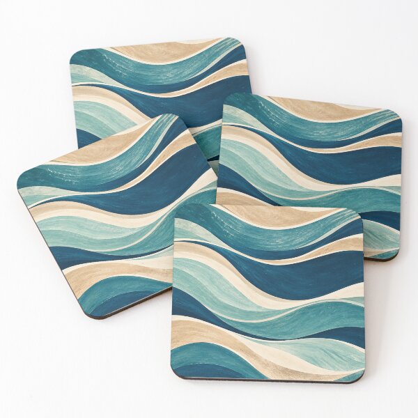 Item preview, The Coastal Tide Abstract Ocean Waves Bath Mat designed and sold by astersgraphics.