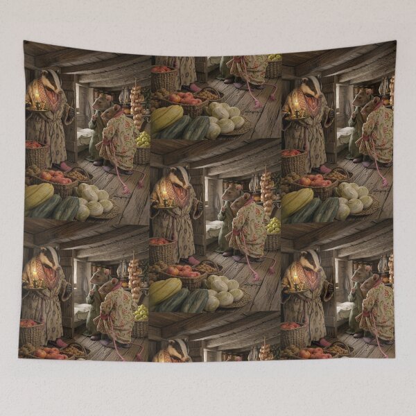 Item preview, Badger and Mr and Mrs mouse Wind in the Willows art after Arthur Rackham designed and sold by Vintage Designs +.