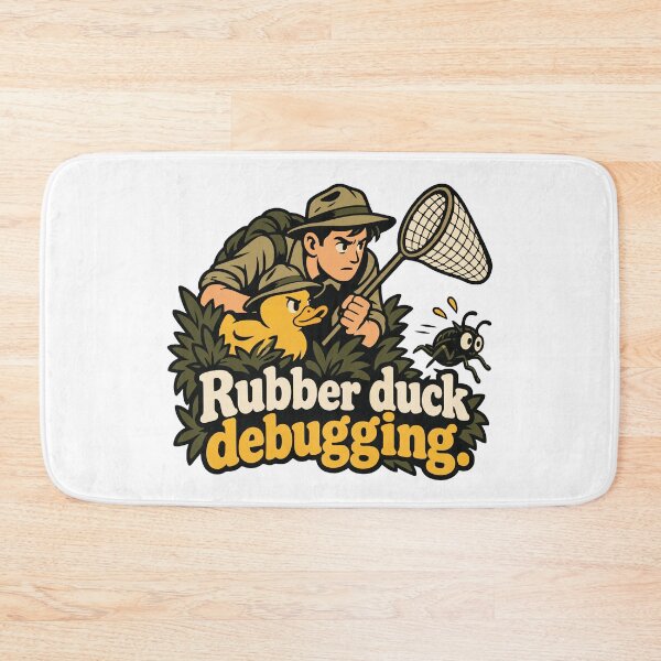 Artikelvorschau, Rubber Duck Debugging Bug Hunter Grafik entworfen und verkauft von ThreadQuirk.