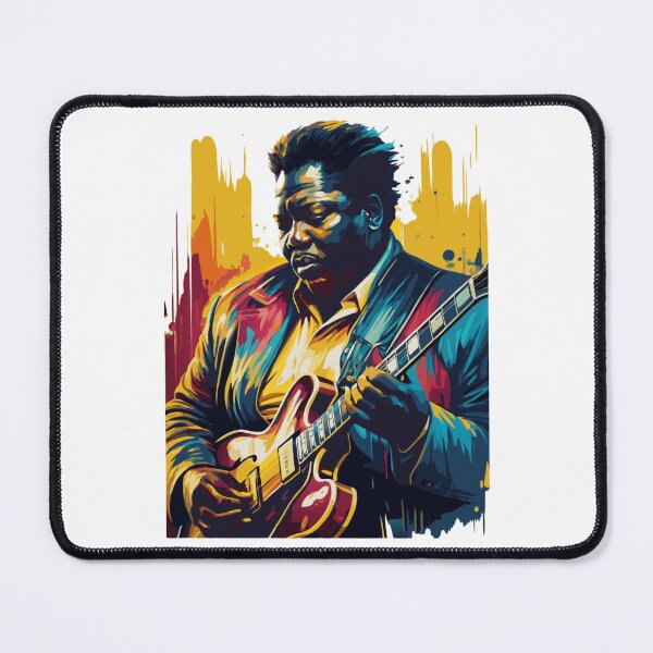 Item preview, Colorful Blues Guitarist Portrait Design designed and sold by JoshuaudArt.