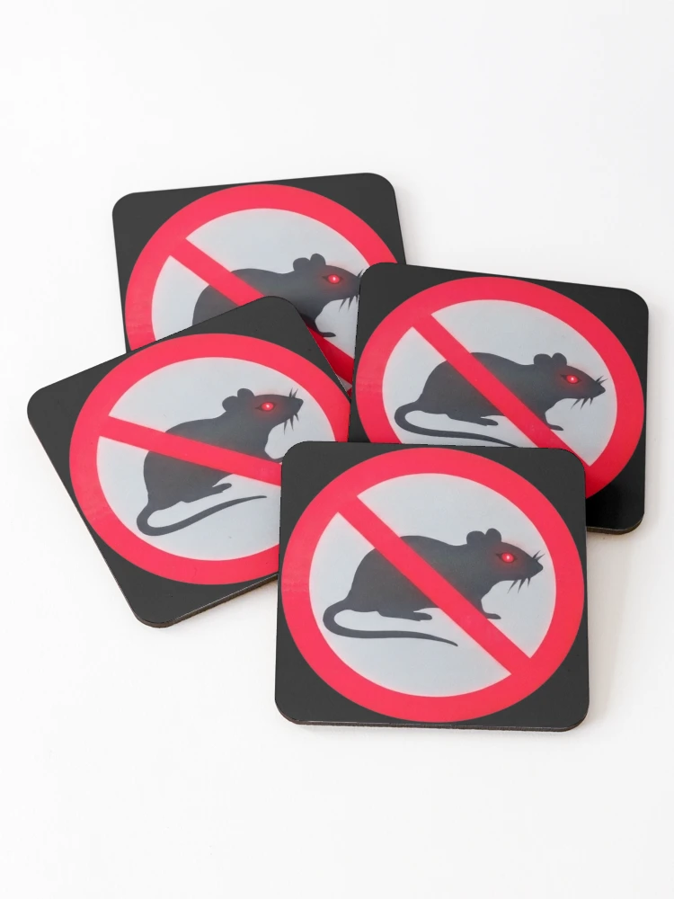 Thumbnail 1 of 5, Coasters (Set of 4), No Rats designed and sold by Mad Apparel.