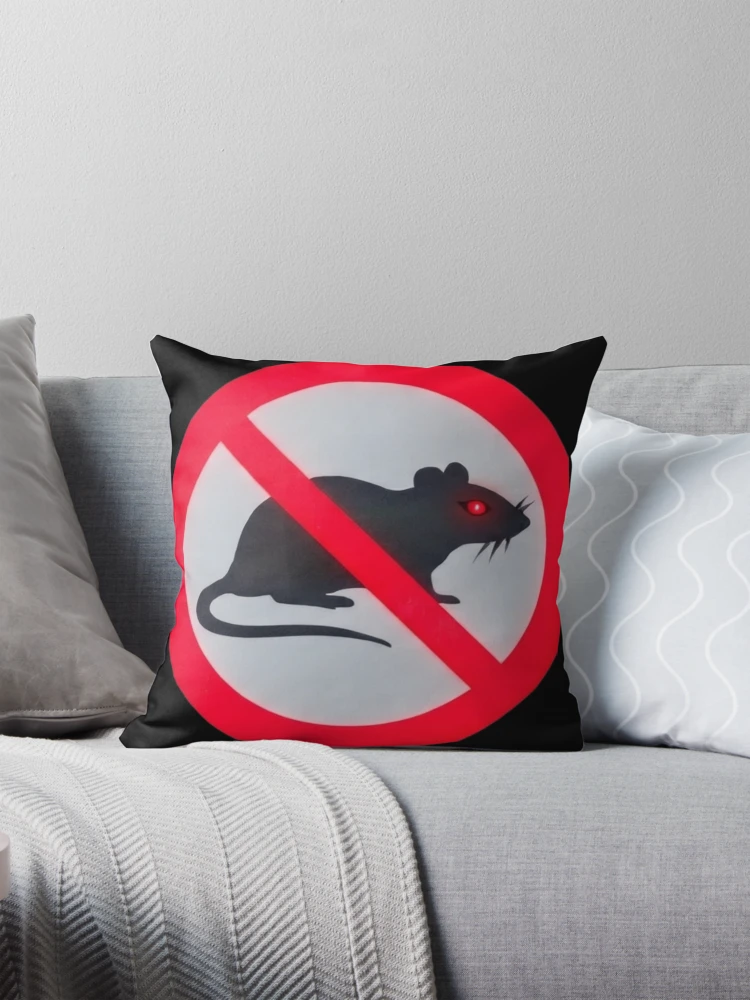 Thumbnail 1 of 4, Pillow, No Rats designed and sold by Mad Apparel.