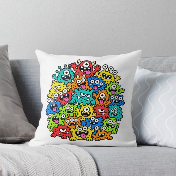 Item preview, Colorful Creature Riot Bold Doodle Monster Collage designed and sold by Thai Vibe Studio.
