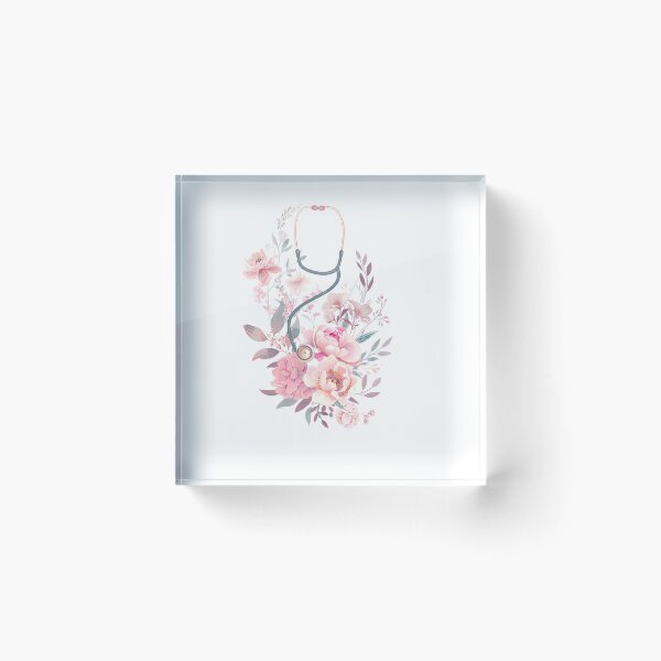 Item preview, Floral stethoscope with delicate pink flowers – Medicine & Nursing designed and sold by Artdavesalzburg.
