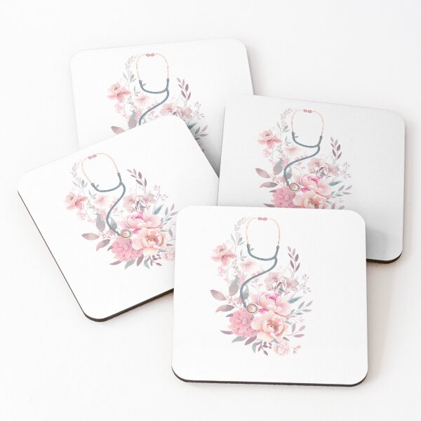 Item preview, Estetoscopio floral con delicadas flores rosas – Medicina y Enfermería designed and sold by Artdavesalzburg.
