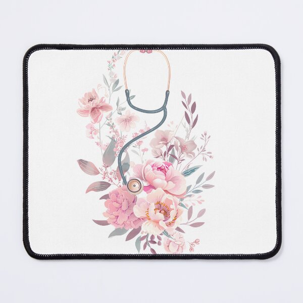 Item preview, Floral stethoscope with delicate pink flowers – Medicine & Nursing designed and sold by Artdavesalzburg.