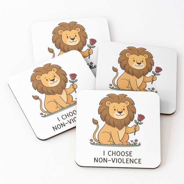 Item preview, I Choose Non-Violence Lion Rose Peace Awareness Design designed and sold by ANJ Creative Designs.