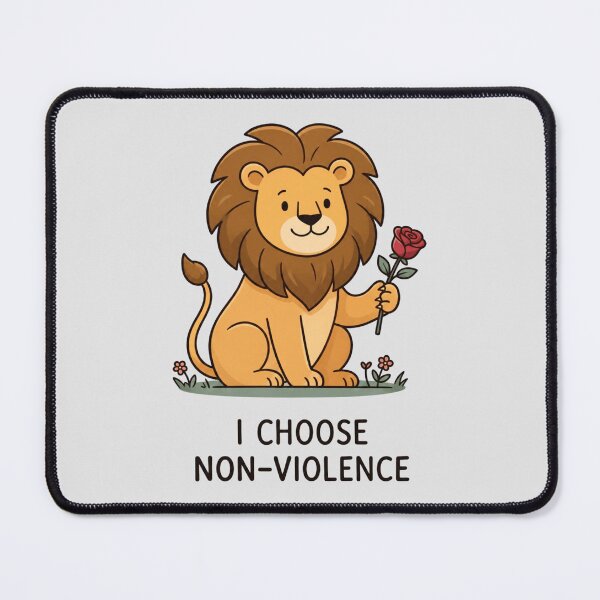 Item preview, I Choose Non-Violence Lion Rose Peace Awareness Design designed and sold by ANJ Creative Designs.