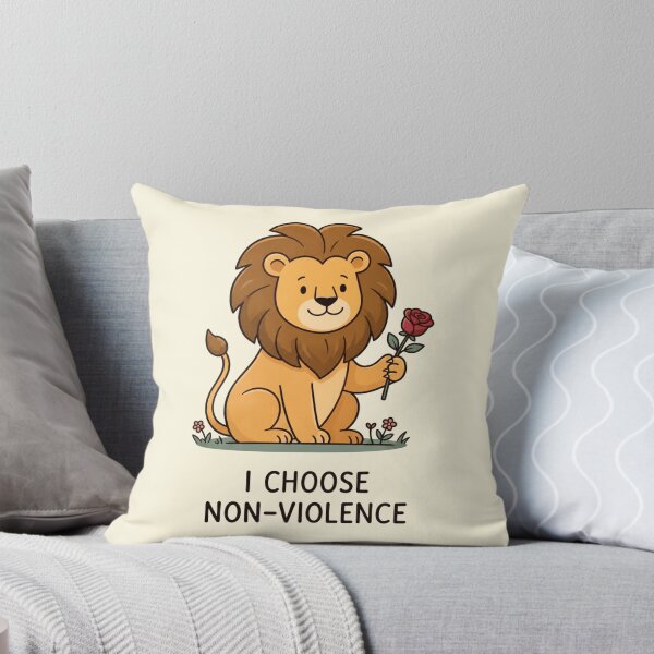 Item preview, I Choose Non-Violence Lion Rose Peace Awareness Design designed and sold by ANJ Creative Designs.