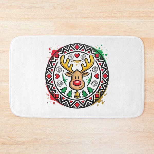 Item preview, Nordic Reindeer Snowflake Folk Art Christmas Design designed and sold by Merch by Das Design Studio.