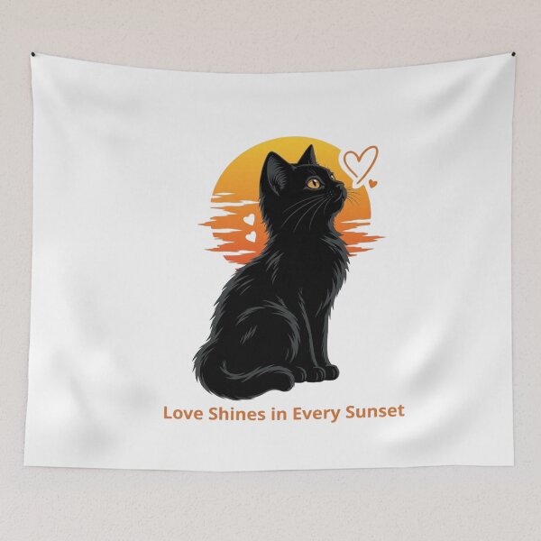 Item preview, The black cat at sunset designed and sold by Ali-Art-Shop.