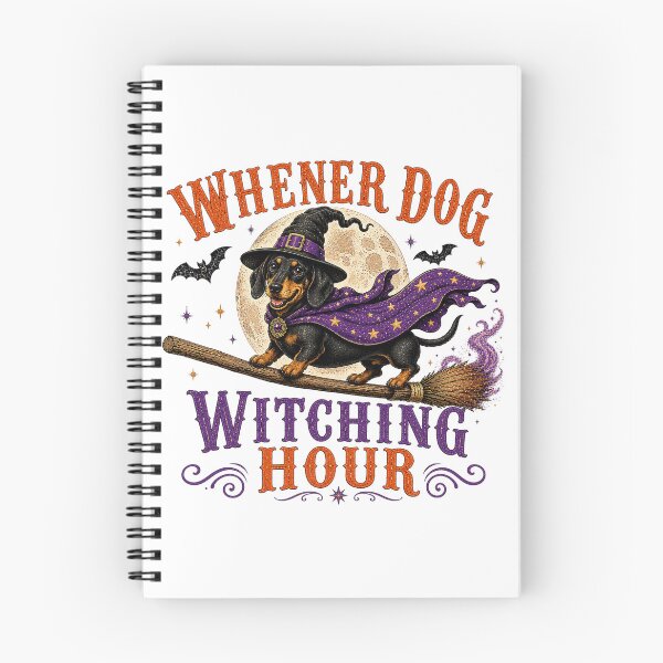 Item preview, Wiener Dog Witch Hour Halloween – Spooky Dachshund Witch on Broom designed and sold by elisarasada.