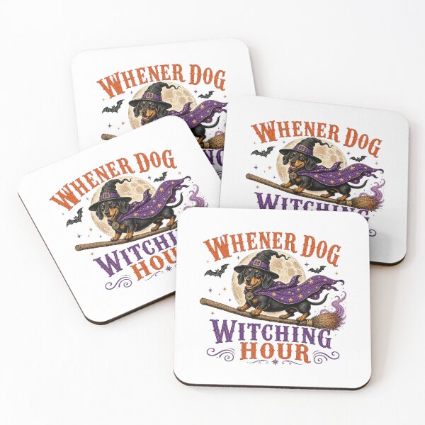 Item preview, Wiener Dog Witch Hour Halloween – Spooky Dachshund Witch on Broom designed and sold by elisarasada.