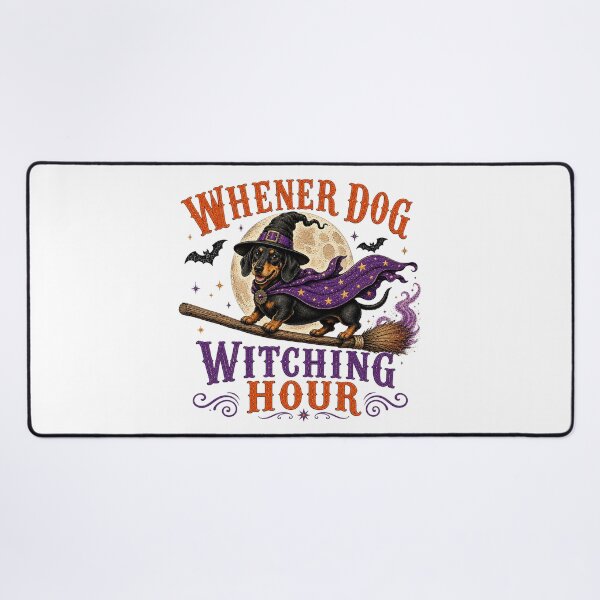 Item preview, Wiener Dog Witch Hour Halloween – Spooky Dachshund Witch on Broom designed and sold by elisarasada.