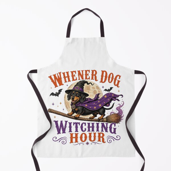Item preview, Wiener Dog Witch Hour Halloween – Spooky Dachshund Witch on Broom designed and sold by elisarasada.