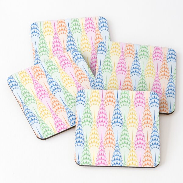 Item preview, Art Deco Colourful Chrysler Scrapers  designed and sold by Pinkdeer Designs.