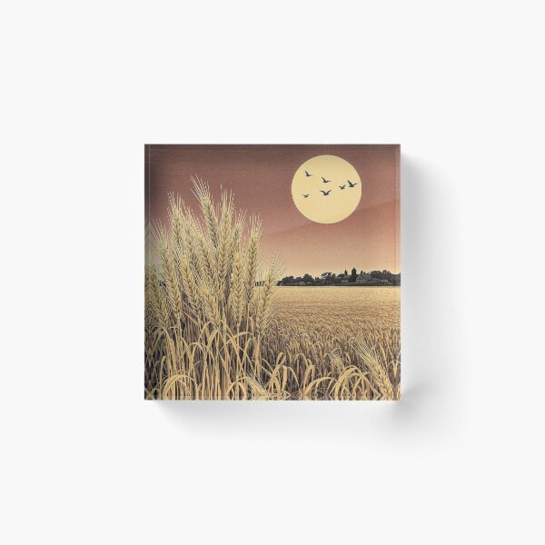 Item preview, Harvest Moon over the Wheat Sheaves, Autumn Night designed and sold by GildedFolio.