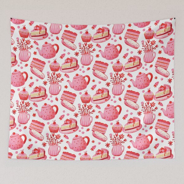 Item preview, Tea party whimsical hand drawn seamless pattern with sweets and cakes  designed and sold by NatalkaP.