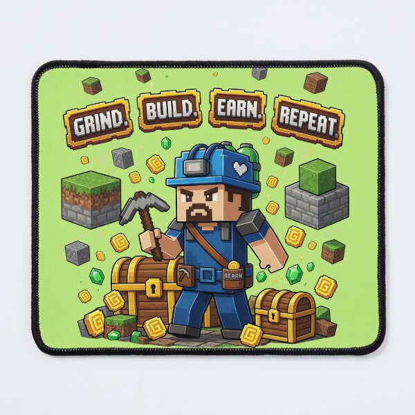 Item preview, Grind, Build, Earn, Repeat – Gamer Hustle Gaming Design designed and sold by DVerse Studio.