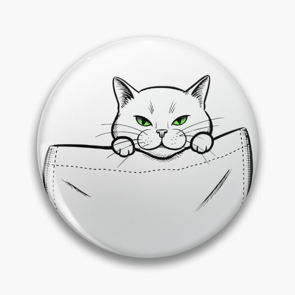 Item preview, Cat Peeking Out of Pocket Sketch designed and sold by Litely.