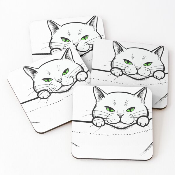 Item preview, Cat Peeking Out of Pocket Sketch designed and sold by Litely.