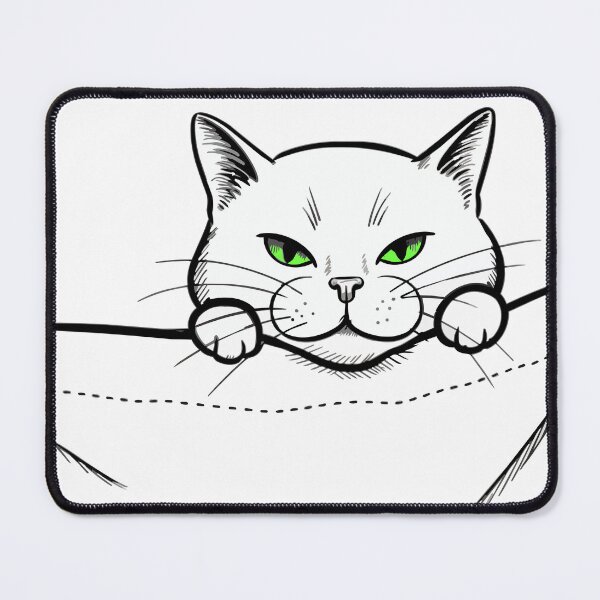 Item preview, Cat Peeking Out of Pocket Sketch designed and sold by Litely.