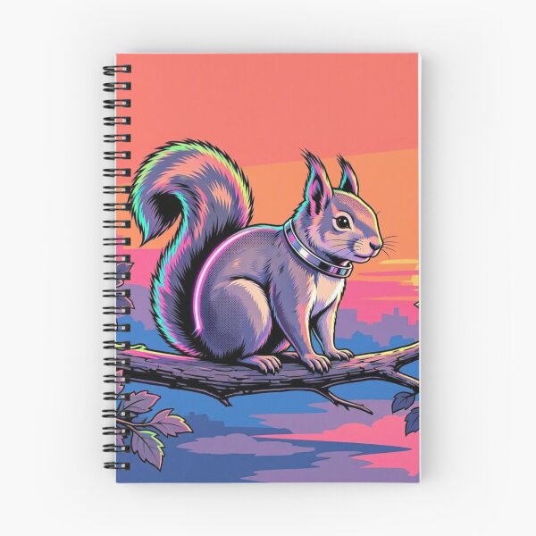 Item preview, Neon Cyberpunk Squirrel Art | Retro Sunset Wildlife designed and sold by Dogandesighn.