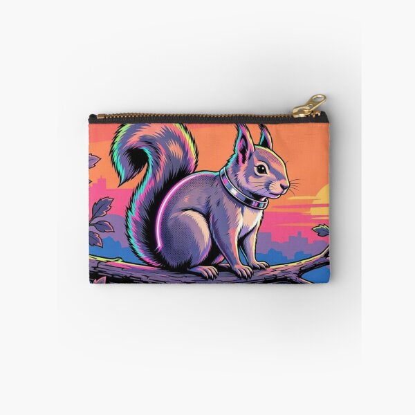 Item preview, Neon Cyberpunk Squirrel Art | Retro Sunset Wildlife designed and sold by Dogandesighn.
