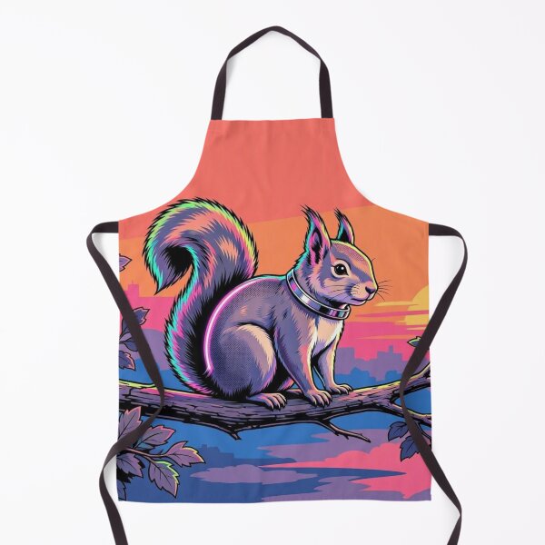Item preview, Neon Cyberpunk Squirrel Art | Retro Sunset Wildlife designed and sold by Dogandesighn.