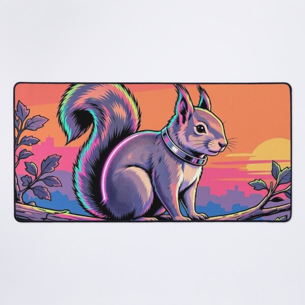 Item preview, Neon Cyberpunk Squirrel Art | Retro Sunset Wildlife designed and sold by Dogandesighn.
