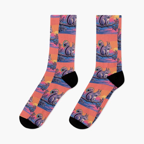 Item preview, Neon Cyberpunk Squirrel Art | Retro Sunset Wildlife designed and sold by Dogandesighn.