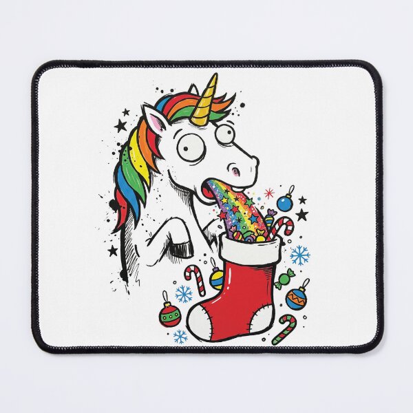 Item preview, Funny Unicorn Burping Rainbow Candy Christmas Art designed and sold by Merch by Das Design Studio.