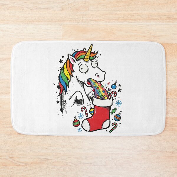 Item preview, Funny Unicorn Burping Rainbow Candy Christmas Art designed and sold by Merch by Das Design Studio.