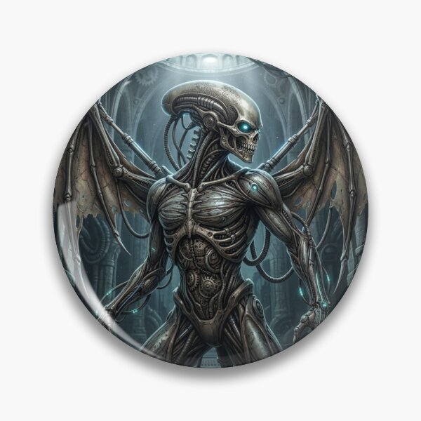 Item preview, Retrato biomecánico de ciencia ficción de una pin-up alienígena malvada designed and sold by Vintage Designs +.