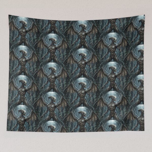 Item preview, Scifi Biomechanical portrait of a evil alien pinup art designed and sold by Vintage Designs +.