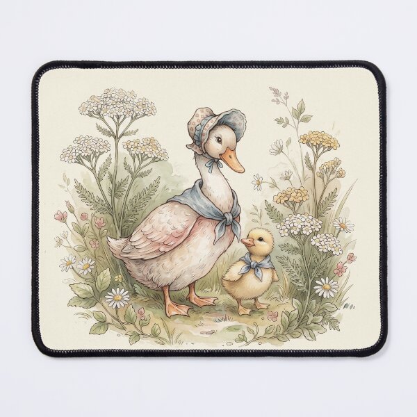 Item preview, Vintage Mother Duck and Baby Duck Watercolor Art designed and sold by Pasteltone.