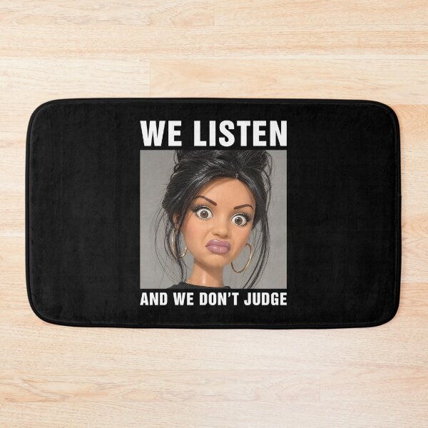Item preview, We Listen And We Don't Judge Disgusted Doll Meme designed and sold by nosu-art-pod.