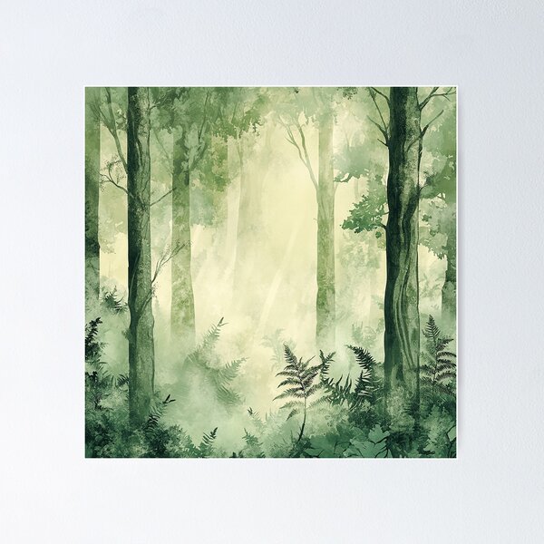 Item preview, A forest in shades of green designed and sold by MagelliShop.
