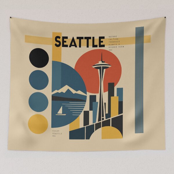 Artikelvorschau, Seattle-Reiseposter im Vintage-Stil entworfen und verkauft von rogue-design.