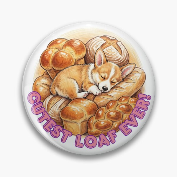 Item preview, Cutest Loaf Ever – Sleeping Corgi Puppy in a Bread Basket designed and sold by Woof-Worthy-ART.