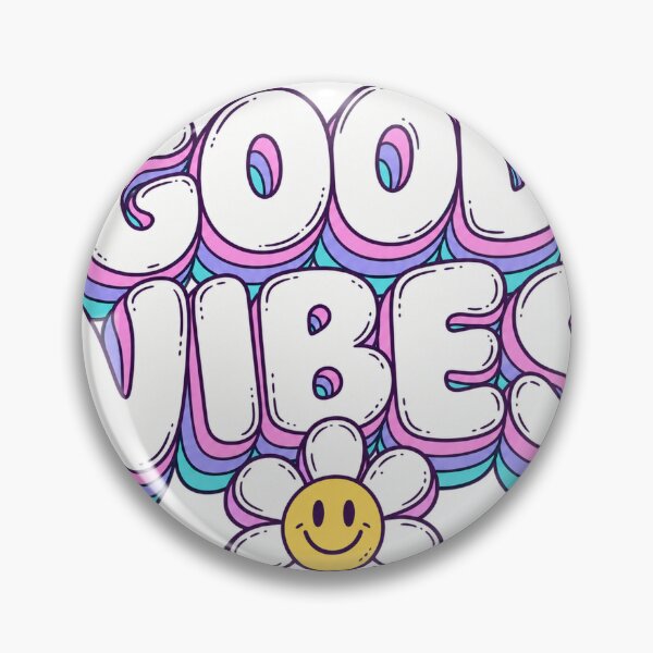 Item preview, Good Vibes Retro Saying Daisy Smiley Typography designed and sold by LongIslandDesgn.