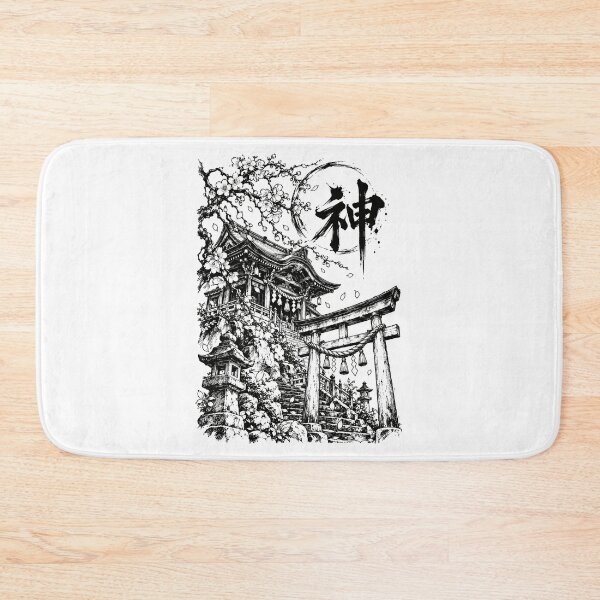 Item preview, Ink Shinto Shrine Beneath the Sacred Sun designed and sold by bapupa.